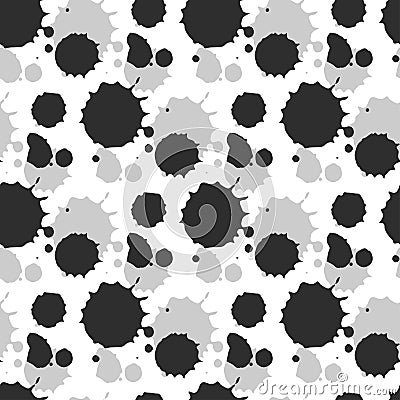 Vector grunge seamless pattern. Abstract texture with black blots. Creative graphically background. Vector Illustration