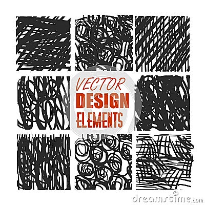 Vector grunge textures, backgrounds and brushes. Artistic collection of design elements. vector eps 10 Vector Illustration