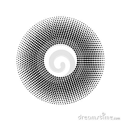 Vector halftone dots pattern. Design element with halftone effect. Isolated on white background. Vector Illustration