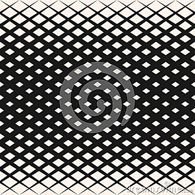 Vector halftone geometric pattern with rhombuses, diamond shapes, diagonal grid. Vector Illustration