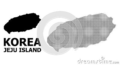 Vector Halftone Pattern and Solid Map of Jeju Island Vector Illustration