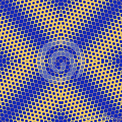 Vector halftone texture. Bright blue and yellow geometric seamless pattern Vector Illustration