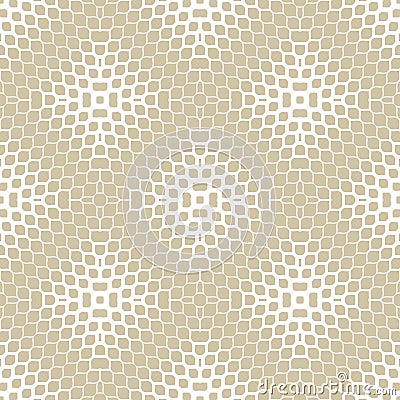 Vector halftone texture. Gold and white abstract geometric seamless pattern Vector Illustration