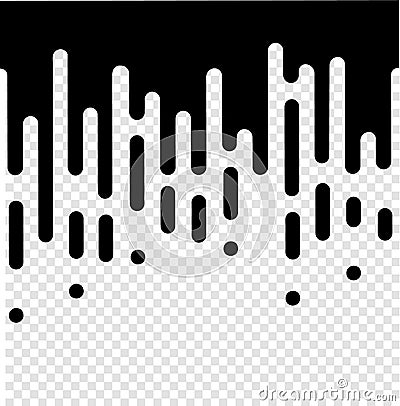 Vector Halftone Transition Abstract Wallpaper Pattern. Seamless Black And White Irregular Rounded Lines Background Vector Illustration