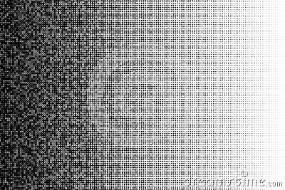 Vector halftone transition pattern made of dots with random transparency. Vector Illustration