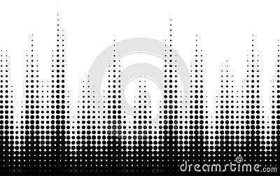 Vector halftone wavy pattern. Half tone circle dots wavy background. Curved wave gradient texture Vector Illustration