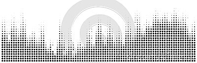 Vector halftone wavy pattern. Half tone circle dots wavy background. Curved wave gradient texture Vector Illustration