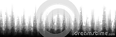 Vector halftone wavy pattern. Half tone circle dots wavy background. Curved wave gradient texture Vector Illustration