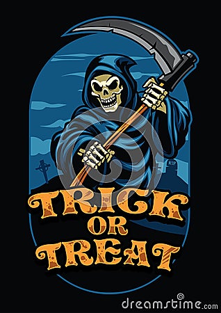 Halloween design of grim reaper Vector Illustration