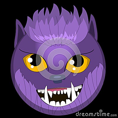 Vector halloween monsters emoji smiley face werewolf emoticons wolfman lover gift eps ai Stock Photo