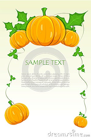 Vector halloween pumpkin with text template Stock Photo