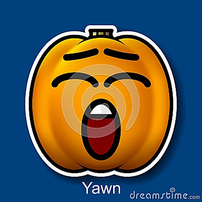 Vector Halloween Smiley Yawn Vector Illustration