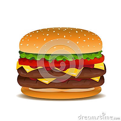 Vector hamburger clip art illustration Vector Illustration