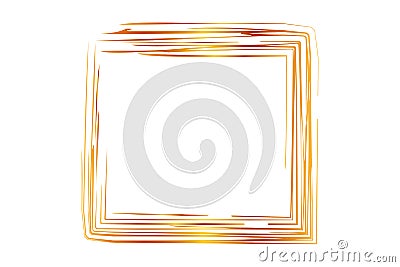 Vector Hand Draw Sketch Square Frame from Multiple Golden mark for your element design, isolated on white Vector Illustration
