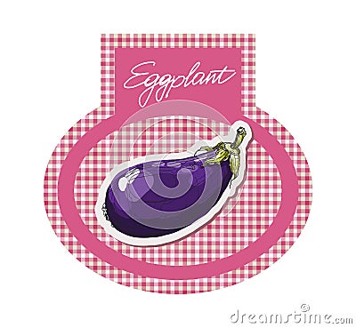 Vector hand drawing purple eggplant Vector Illustration