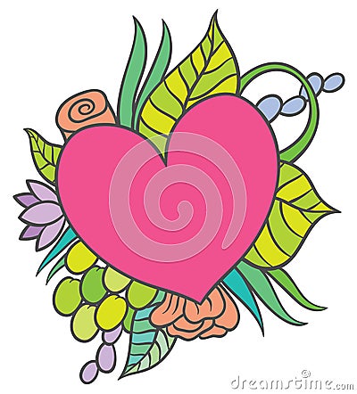 Vector hand drawing small heart-shaped Vector Illustration