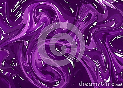 Vector Hand drawn artwork on water marble texture. Liquid paint pattern. Abstract Purple background in ebru suminagashi technique Vector Illustration