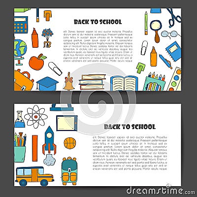 Vector hand drawn back to school background Vector Illustration