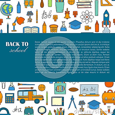 Vector hand drawn back to school background Vector Illustration