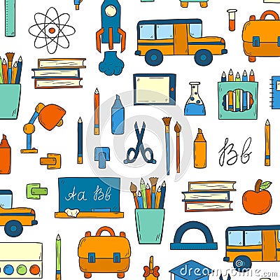 Vector hand drawn back to school background Vector Illustration