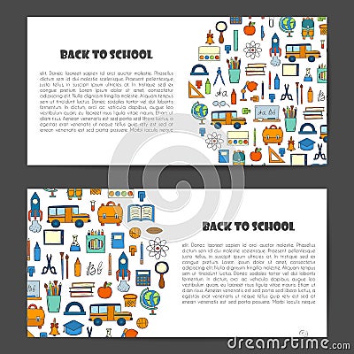 Vector hand drawn back to school background Vector Illustration