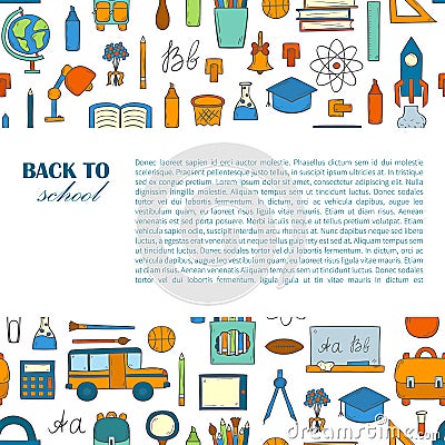 Vector hand drawn back to school background Vector Illustration