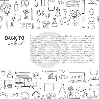 Vector hand drawn back to school background Vector Illustration