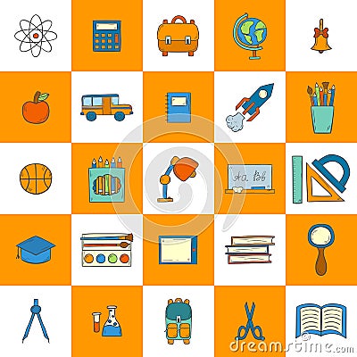 Vector hand drawn back to school icons Vector Illustration