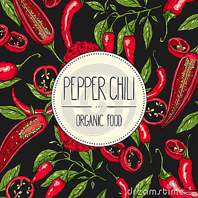 Pepper chili banner Vector Illustration