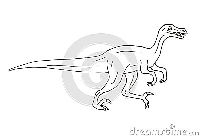 Vector hand drawn doodle velociraptor dinosaur Stock Photo