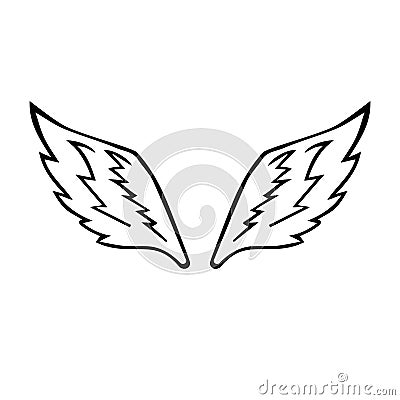 Vector hand drawn doodle sketch wings Vector Illustration