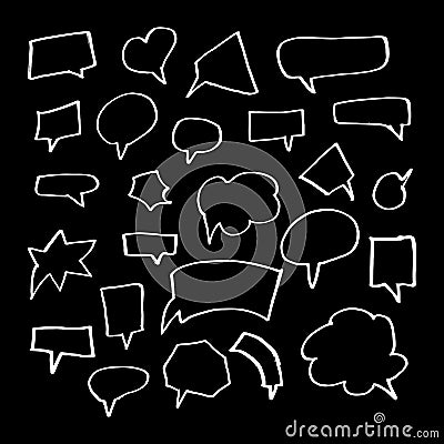 Hand Drawn Doodle Style Set Of Speech Bubbles Stock Photo