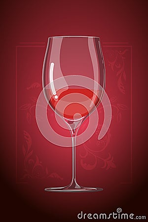 Vector hand drawn illustration in cartoon style. wine glass. menu template. Decorative organic ornament on background. Vector Illustration