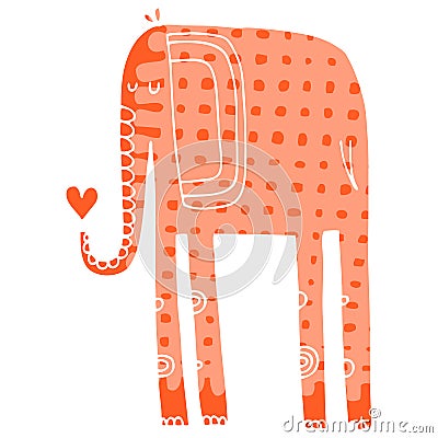 Vector hand drawn illustration with cote colorfull elephants Vector Illustration