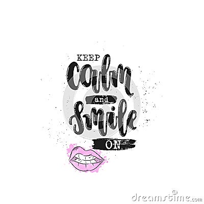 Keep calm and smile on Cartoon Illustration