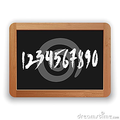 Vector Hand Drawn Numbers on a Blackboard Vector Illustration