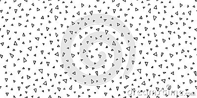 Vector hand drawn seamless pattern with tiny small triangles. Artistic digital paper. Endless texture backdrop. Tileable Cartoon Illustration