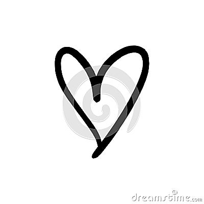 Vector hand drawn simple cute heart illustration Cartoon Illustration