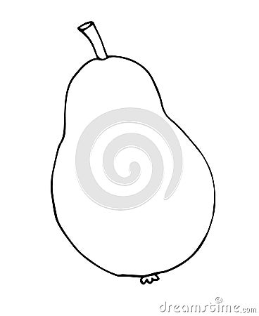 Vector hand drawn sketch doodle outline pear Stock Photo