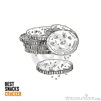 Vector hand drawn snack and junk food Illustration. Vector Illustration