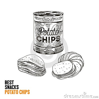 Vector hand drawn snack and junk food Illustration. Vector Illustration