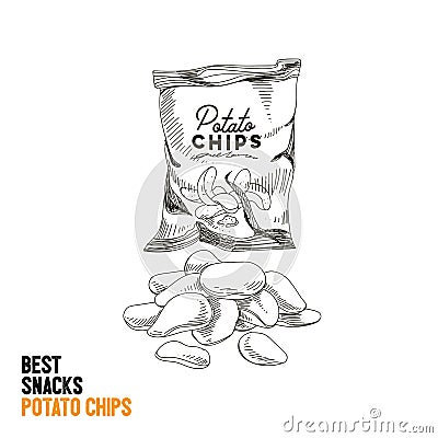 Vector hand drawn snack and junk food Illustration. Vector Illustration