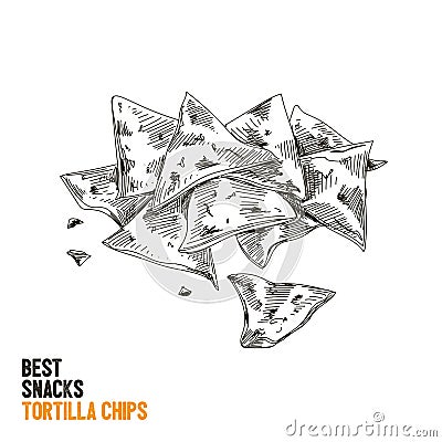 Vector hand drawn snack and junk food Illustration. Vector Illustration