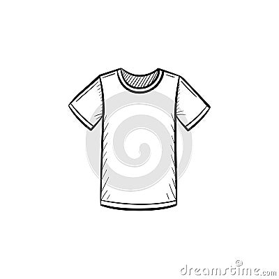 Male t-shirt hand drawn sketch icon. Vector Illustration
