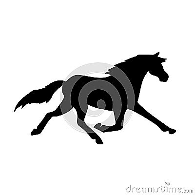 Vector hand drawn trotter horse silhouette Vector Illustration