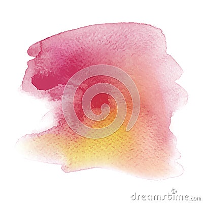 Vector hand drawn watercolor brush stain. Colorful painted stroke. Vector Illustration