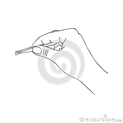 Vector hand with eyebrow tweezers Vector Illustration