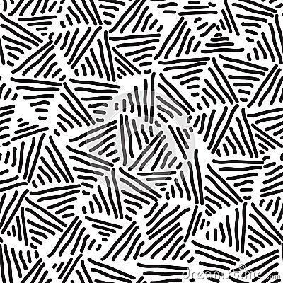 Vector hand-painted seamless pattern with triangle, lines, doodl Vector Illustration