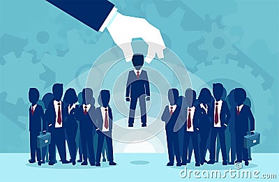 Vector of a hand picking successful candidate business person Stock Photo