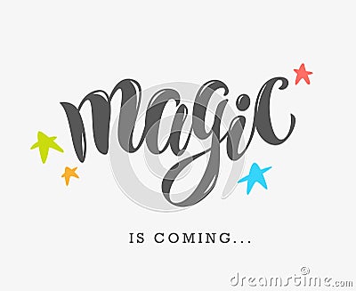 Vector hand written text magic word isolated. Vector Illustration